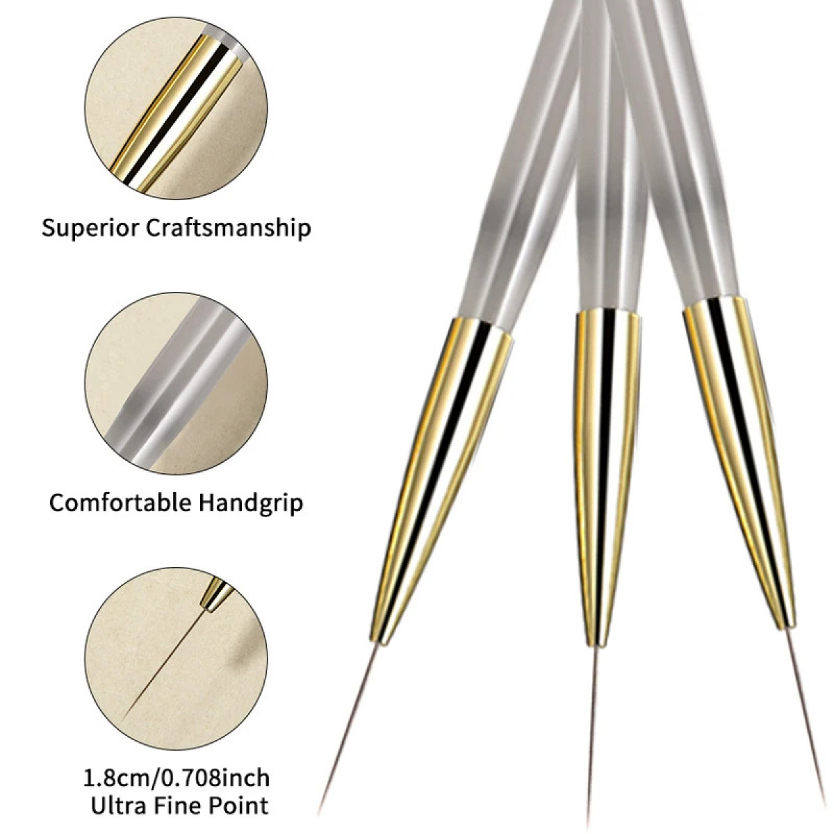 1/2/5Pcs Nail Art Liner Brush  - Detailing Brush Set recension och pris